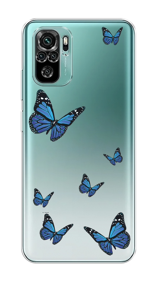 

Чехол на Xiaomi Redmi Note 10/Note 10S/Poco M5s "Blue butterflies", Синий;черный, 316250-1