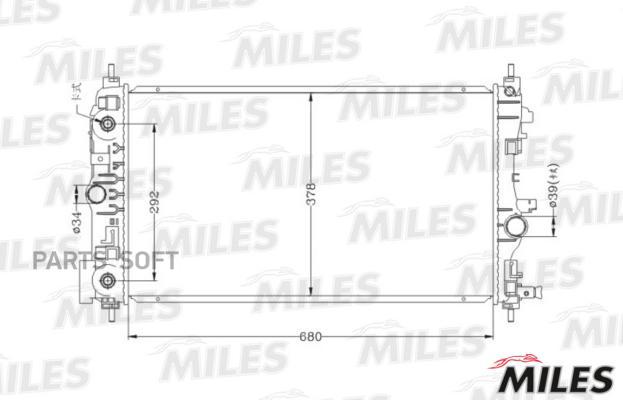 

Радиатор Opel Astra J /Chevrolet Cruze 1.4-1.6 A/T 09- Miles ACRB108, ACRB108