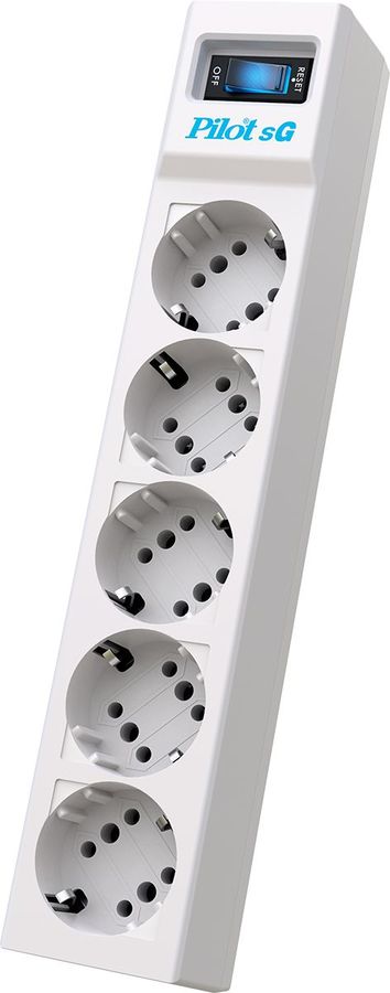 фото Сетевой фильтр surge protector pilot sg5 5 outlets (gp), 10a / 2.2kvt, 10 m zis