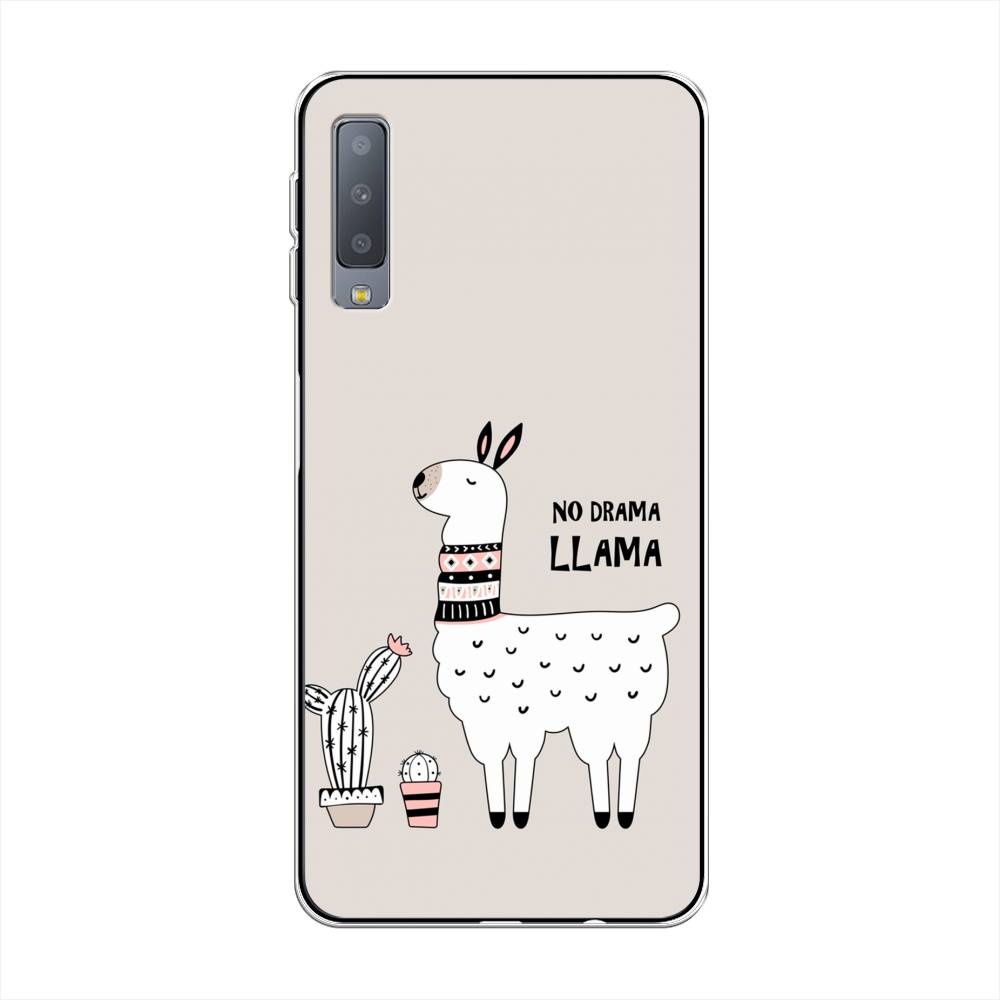 

Чехол Awog на Samsung Galaxy A7 2018 "No drama LLama", Бежевый;серый;белый, 26750-2