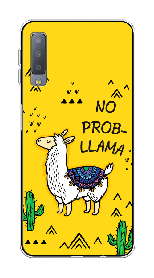 

Чехол Awog на Samsung Galaxy A7 2018 "No probLLama", Желтый;черный;синий, 26750-2