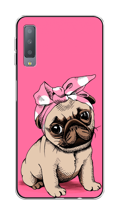 

Чехол Awog на Samsung Galaxy A7 2018 "Dog Pin-Up", Розовый;бежевый, 26750-2