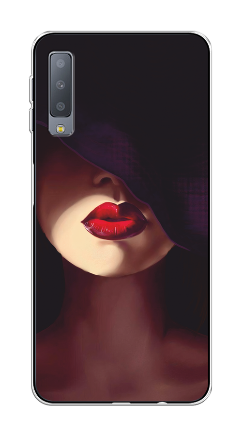 

Чехол Awog на Samsung Galaxy A7 2018 "Красные губы", Черный;бежевый;красный, 26750-7