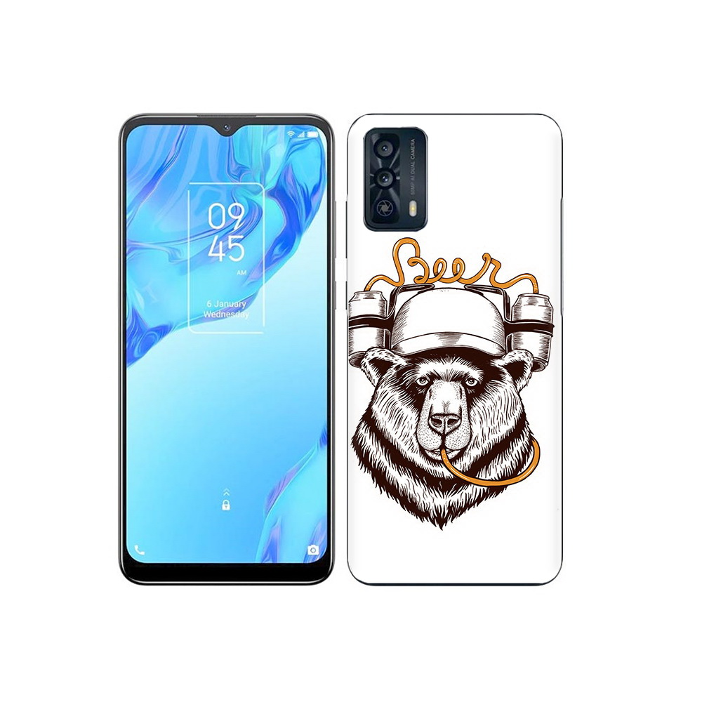 

Чехол MyPads Tocco для TCL 20B пивной медведь, Прозрачный, Tocco