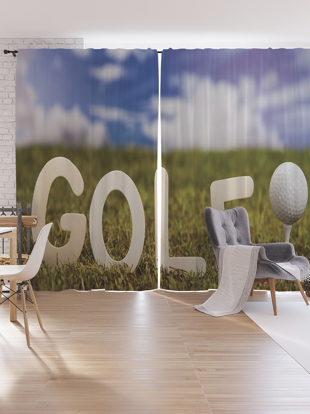 

Шторы под лён JoyArty "Мячик для гольфа на подставке", серия Oxford DeLux, 340х265 см, Мячик для гольфа на подставке