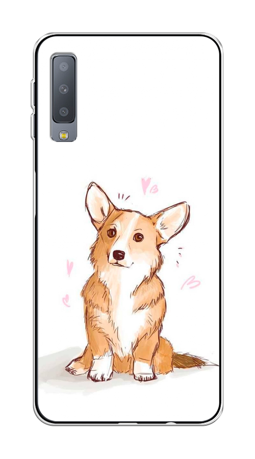 

Чехол Awog на Samsung Galaxy A7 2018 "Корги любовь", Бежевый;белый, 26750-1