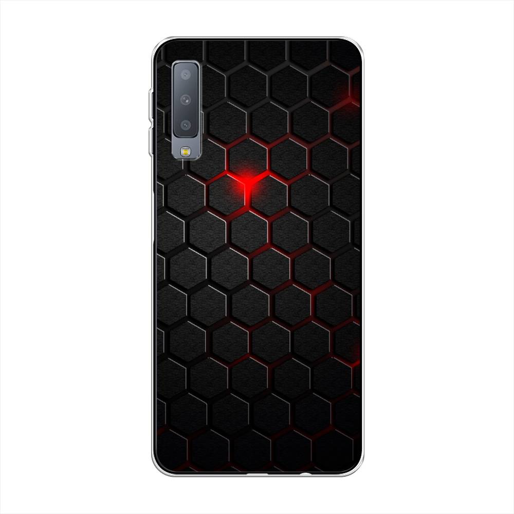 фото Чехол awog "фон соты красные" для samsung galaxy a7 2018
