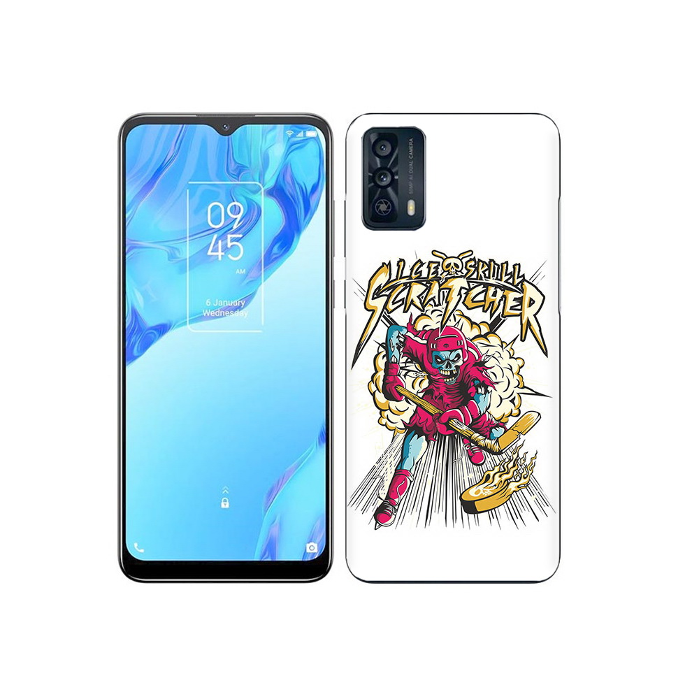 

Чехол MyPads Tocco для TCL 20B нарисованный скелет хоккеист, Прозрачный, Tocco