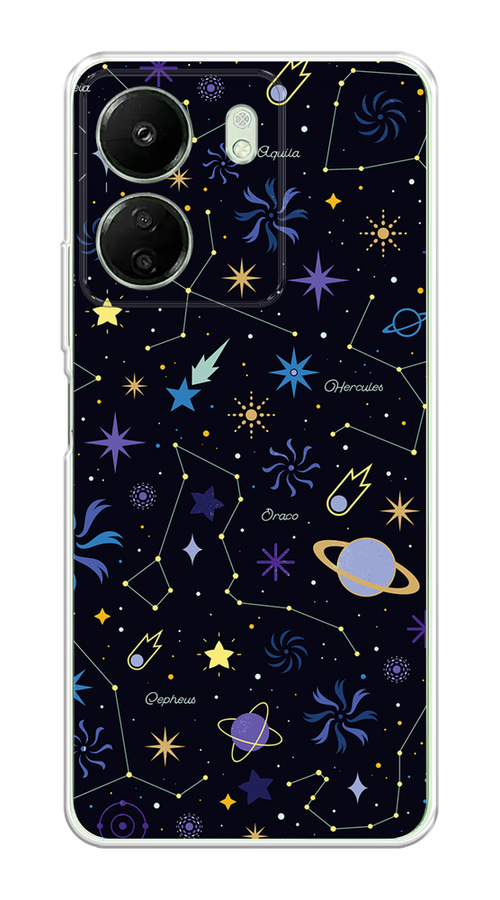 

Чехол на Xiaomi Redmi 13C "Цветной космос", Желтый, 320550-1