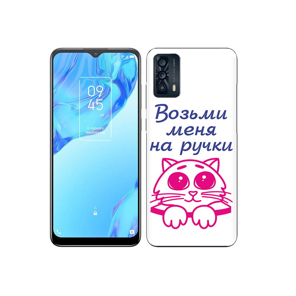 

Чехол MyPads Tocco для TCL 20B мяу, Прозрачный, Tocco