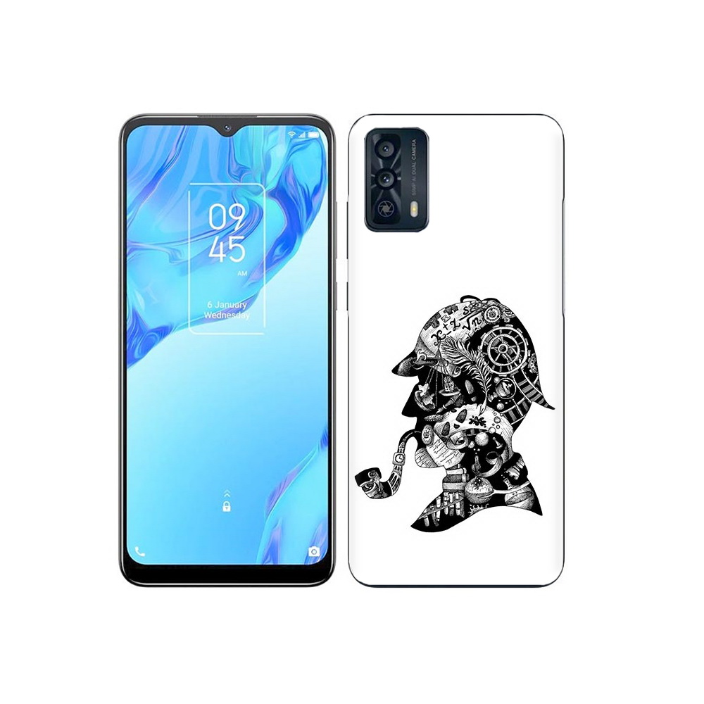 

Чехол MyPads Tocco для TCL 20B мужчина с трубкой абстракция, Прозрачный, Tocco