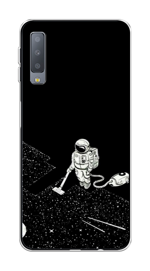 

Чехол Awog на Samsung Galaxy A7 2018 "Космонавт с пылесосом", Белый, 26750-4
