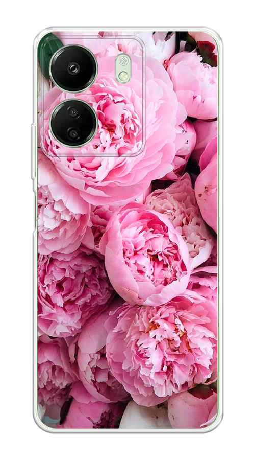 

Чехол на Xiaomi Redmi 13C "Розовые пионы", Бежевый;розовый, 320550-1