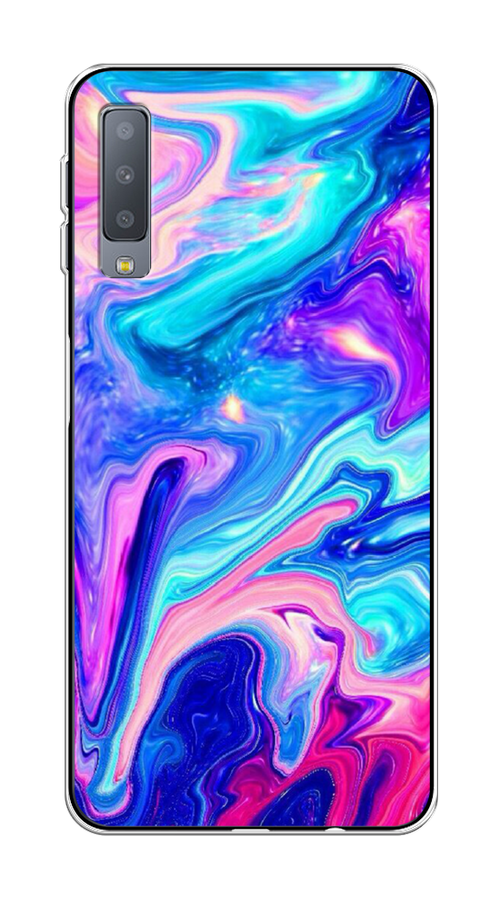

Чехол Awog на Samsung Galaxy A7 2018 "Потеки краски", Розовый, 26750-10