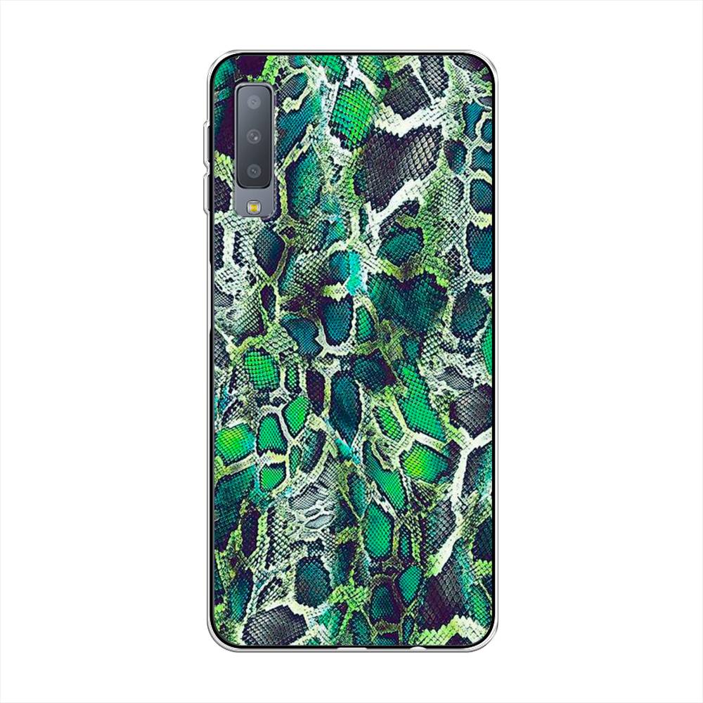 

Чехол Awog на Samsung Galaxy A7 2018 "Зеленая кожа змеи", Зеленый;черный, 26750-3