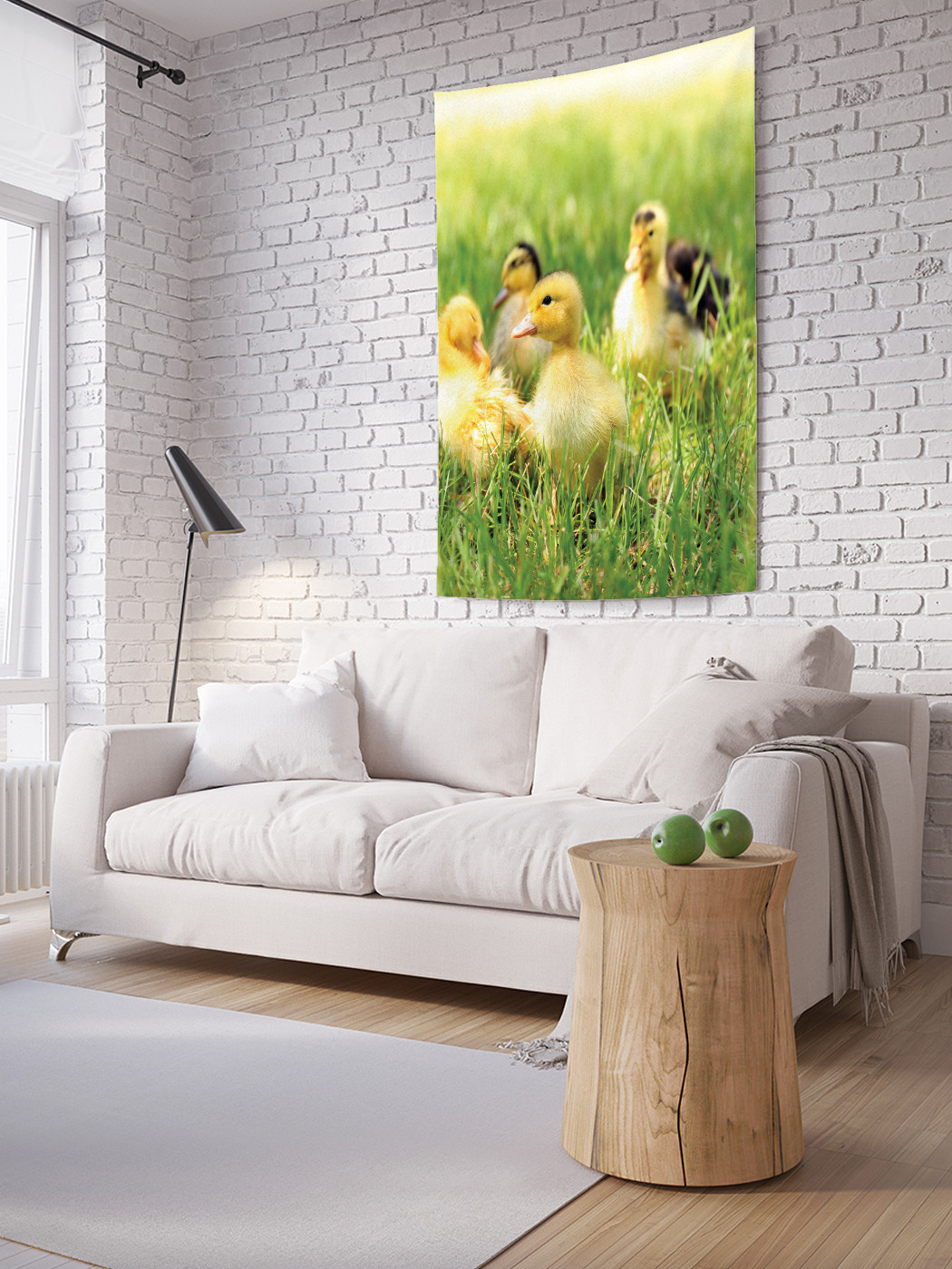 

Вертикальное фотопанно на стену JoyArty Гусята в траве 150x200 см, Гусята в траве