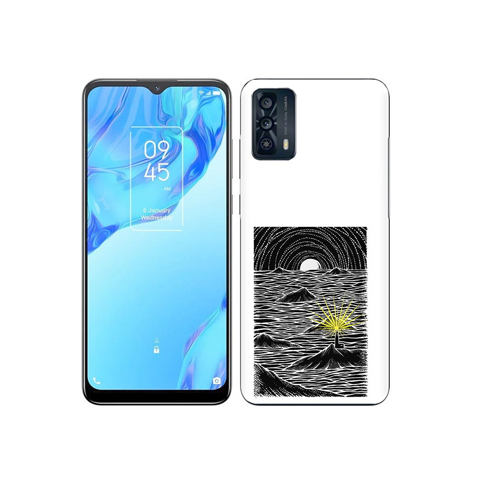 

Чехол MyPads Tocco для TCL 20B маяк в черно белом море, Прозрачный, Tocco