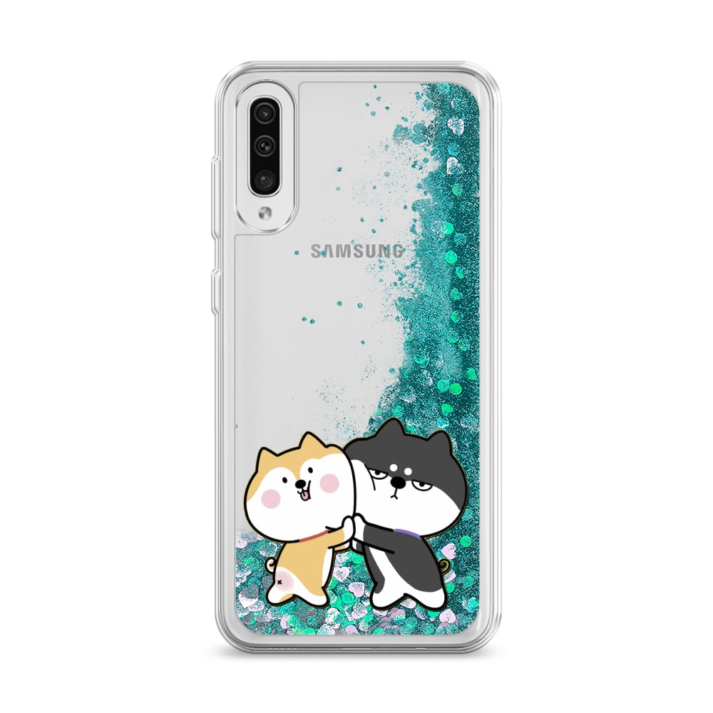 

Жидкий чехол с блестками "Обнимашки акита" на Samsung Galaxy A30s, 28895-1