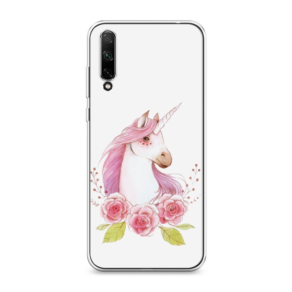 

Чехол для Honor 30i "Единорог цветы", Белый;розовый;серый, 6104050-1