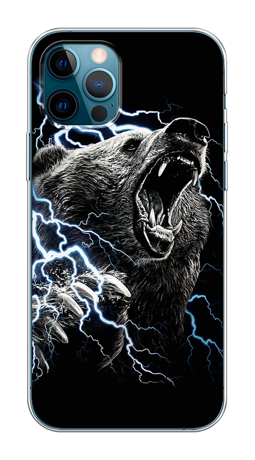 

Чехол на Apple iPhone 12/12 Pro "Гроза и медведь", Черный;серый;серебристый, 12850-1