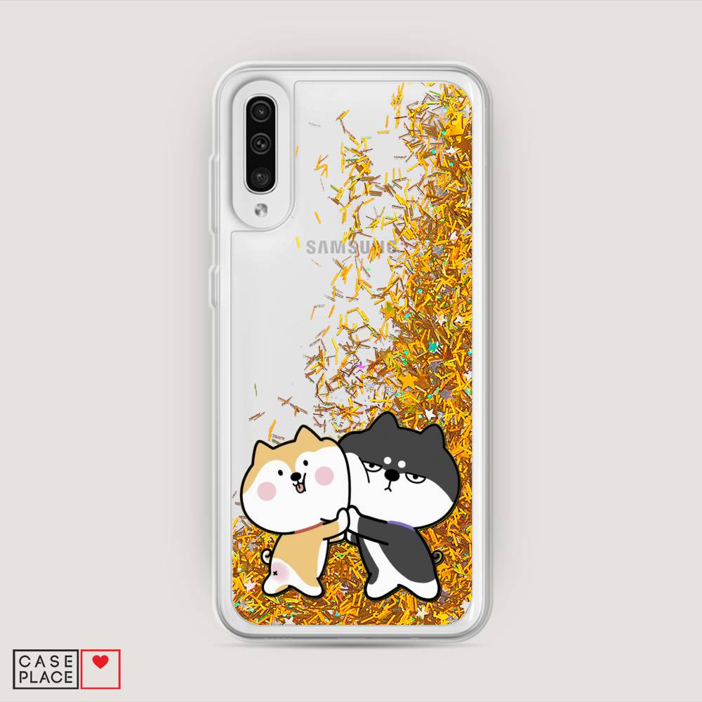 

Жидкий чехол с блестками "Обнимашки акита" на Samsung Galaxy A30s, 28890-1