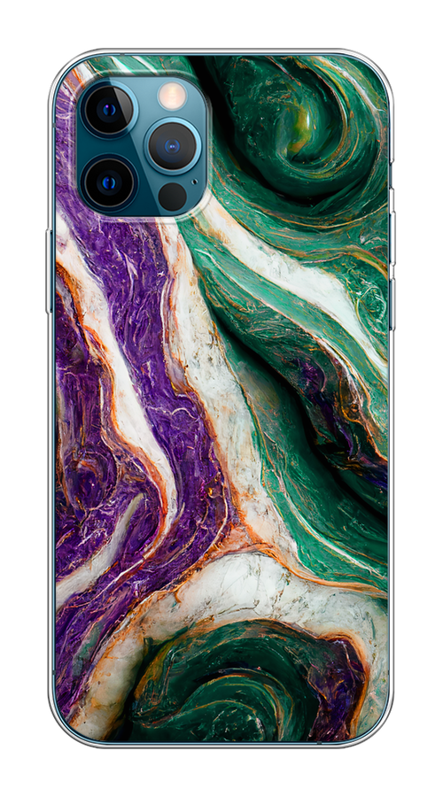 

Чехол на Apple iPhone 12/12 Pro "Фиолетово-зеленый мрамор", Зеленый;фиолетовый, 12850-1