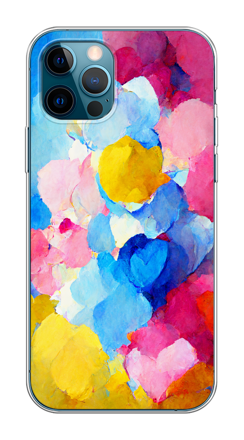 

Чехол на Apple iPhone 12/12 Pro "Яркие пятна", Синий;голубой;желтый;розовый, 12850-1