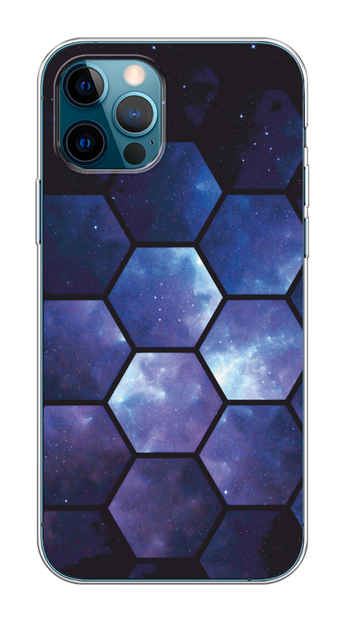 

Чехол на Apple iPhone 12/12 Pro "Соты космос", Черный;фиолетовый, 12850-1