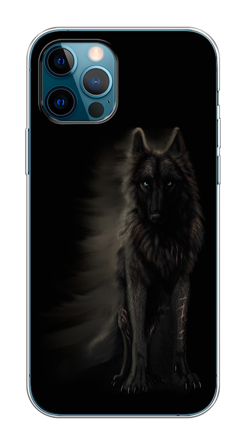 

Чехол на Apple iPhone 12/12 Pro "Туманный волк", Черный, 12850-1