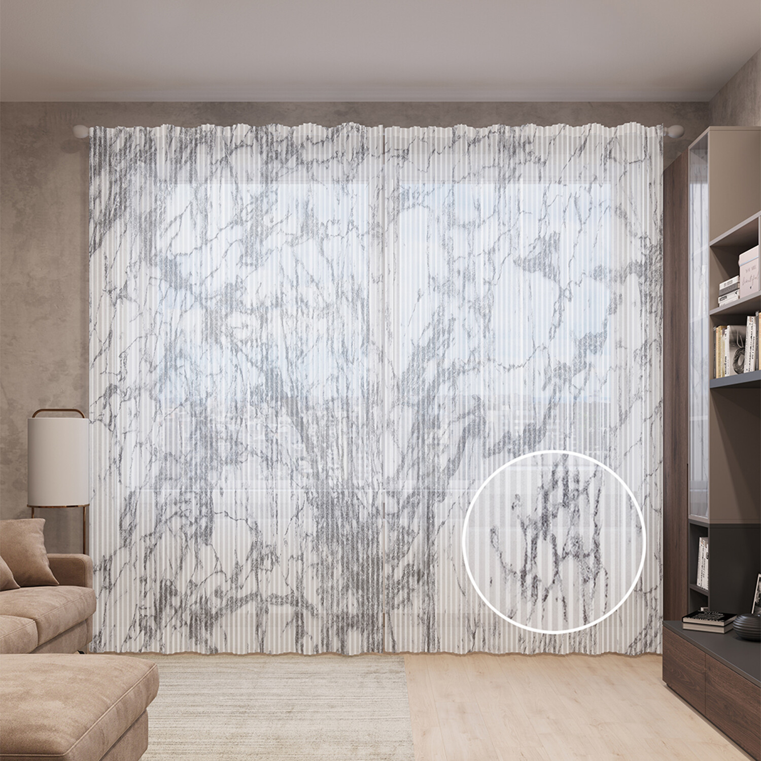 

Тюль вуаль на шторной ленте с принтом JoyArty "Повреждение поверхности", 310х265 см, Повреждение поверхности