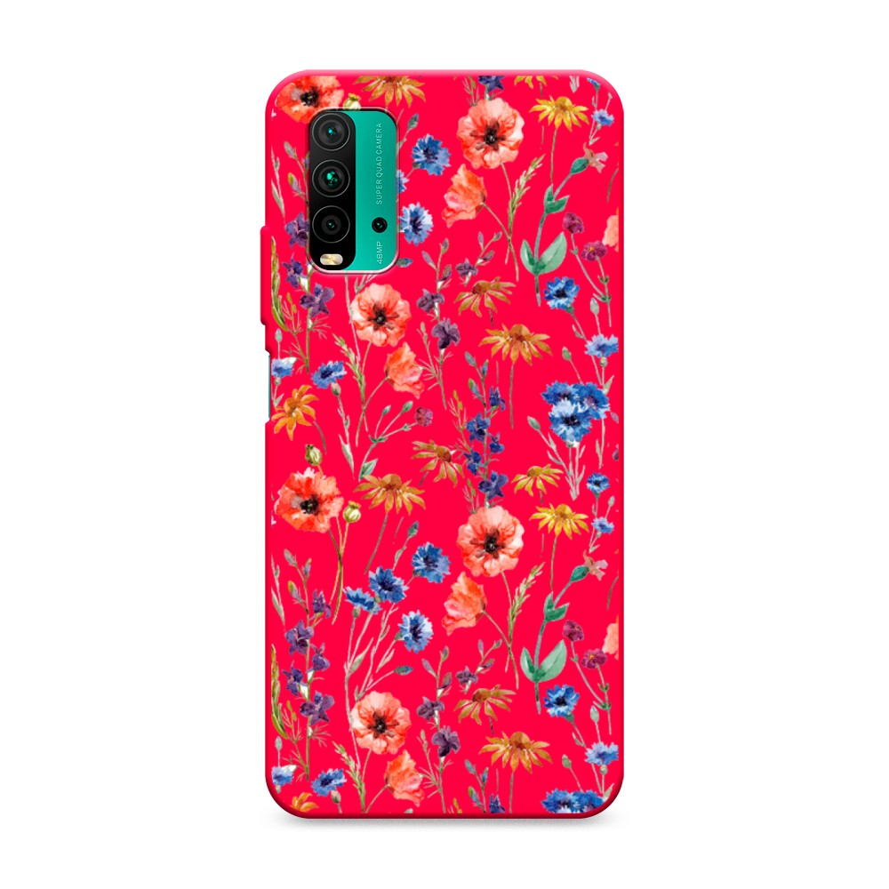 

Чехол Awog на Xiaomi Redmi 9T "Маки и васильки фон", 39853-1