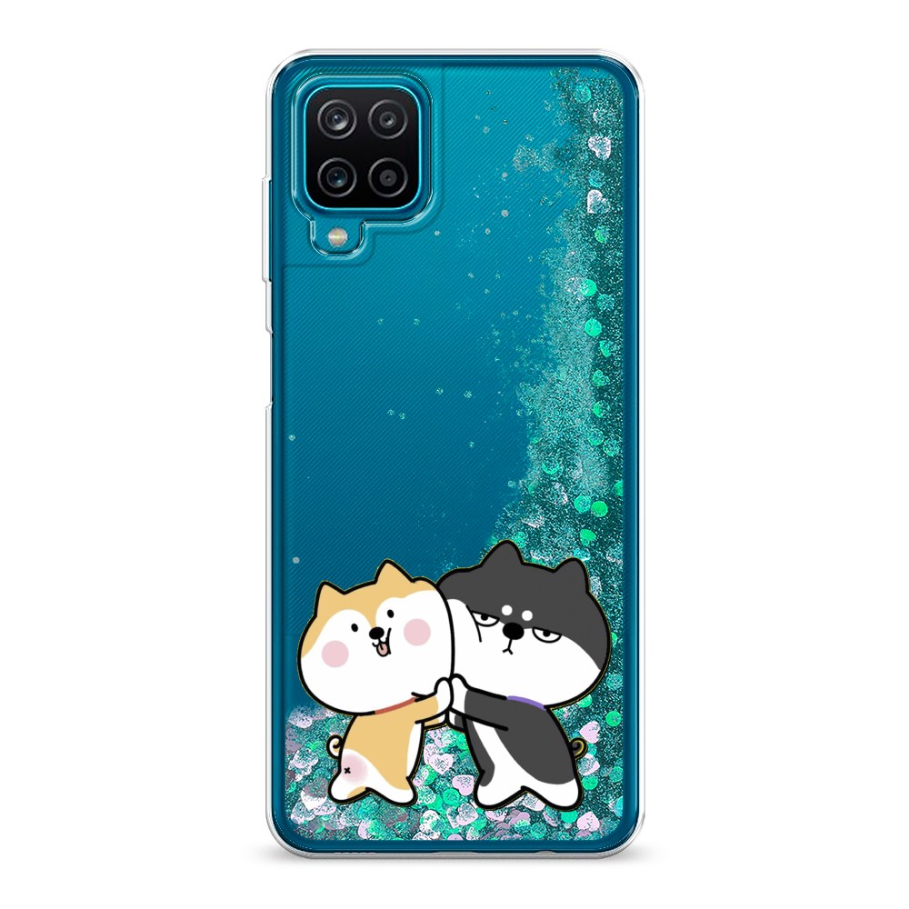 

Жидкий чехол с блестками "Обнимашки акита" на Samsung Galaxy A12, 2101695-1