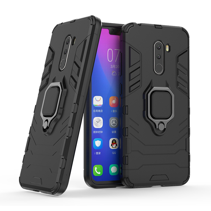 

Противоударный чехол Panther Case для POCO F1 с кольцом, черный