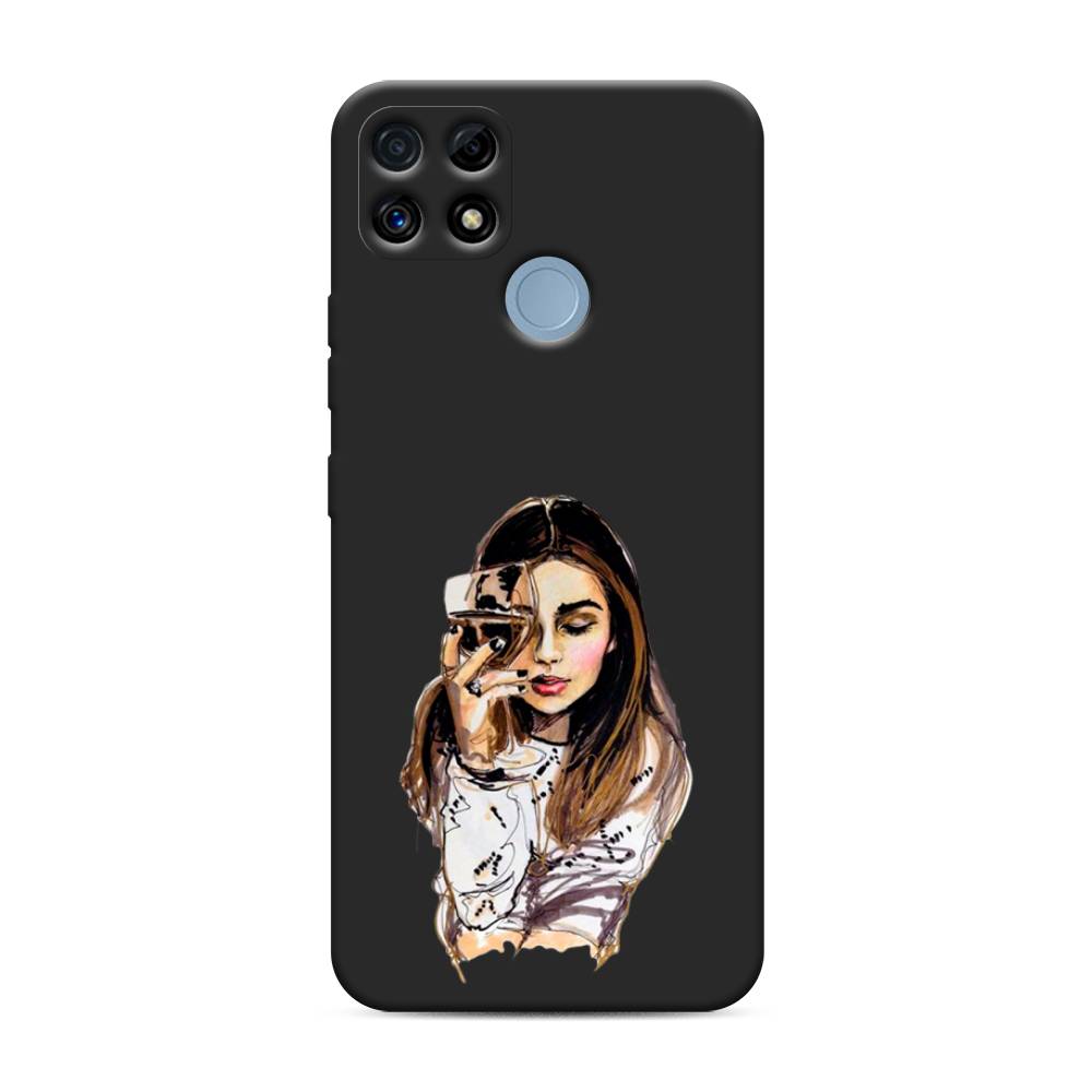 

Чехол Awog на Realme C25/ C25s "Девушка с бокалом", Бежевый;коричневый;белый, 257452-1