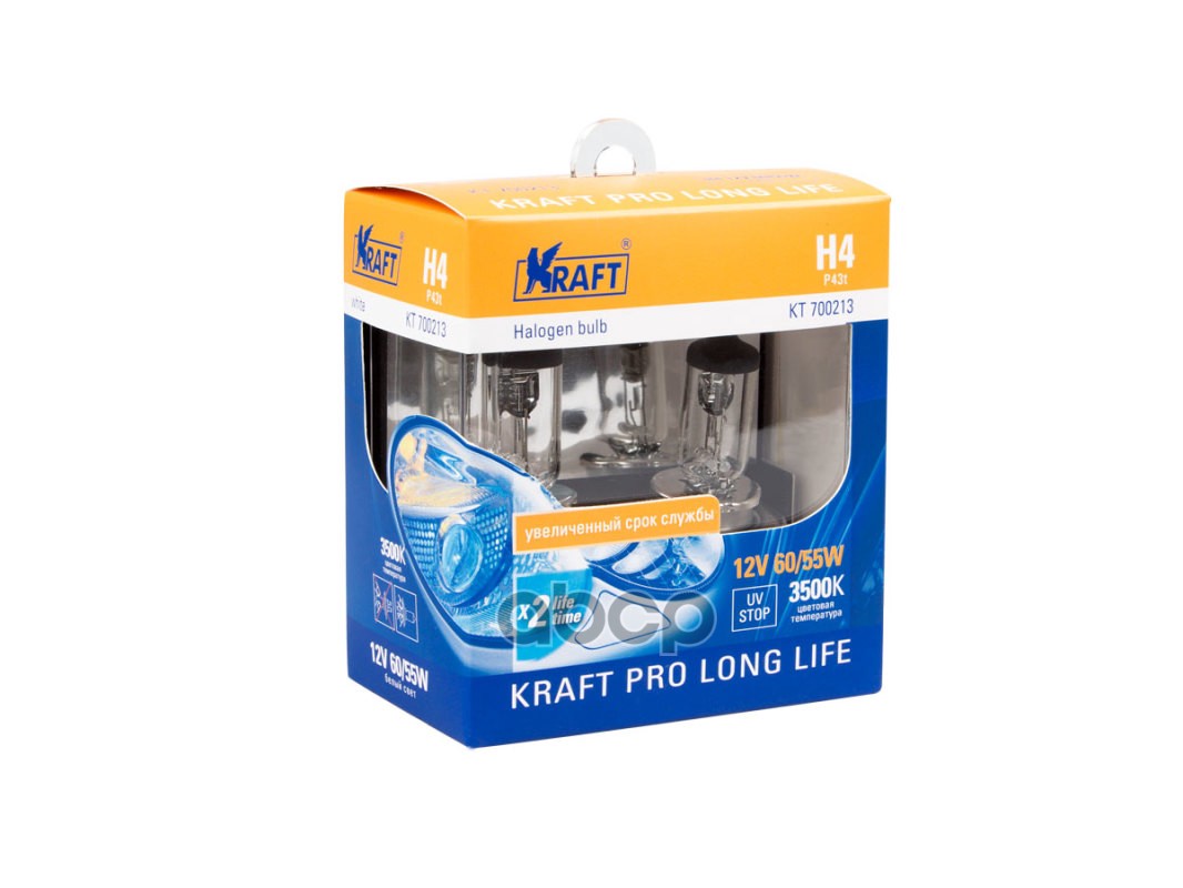 

Автолампа H4 12v60/55w (P43t) Kraft Pro Long Life Kraft арт. KT700213