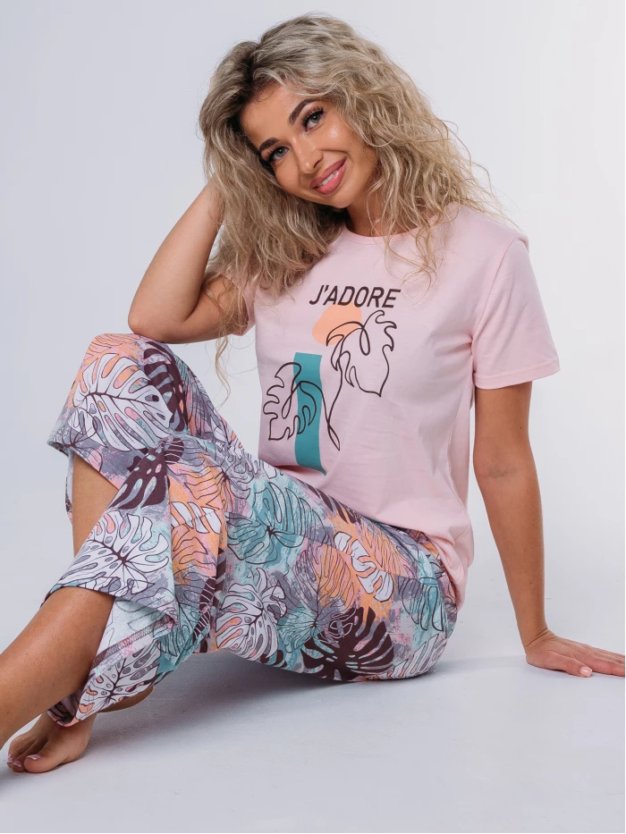 

Пижама женская Cool Look Монстера К-6 зеленая 50 RU, Зеленый, К-6