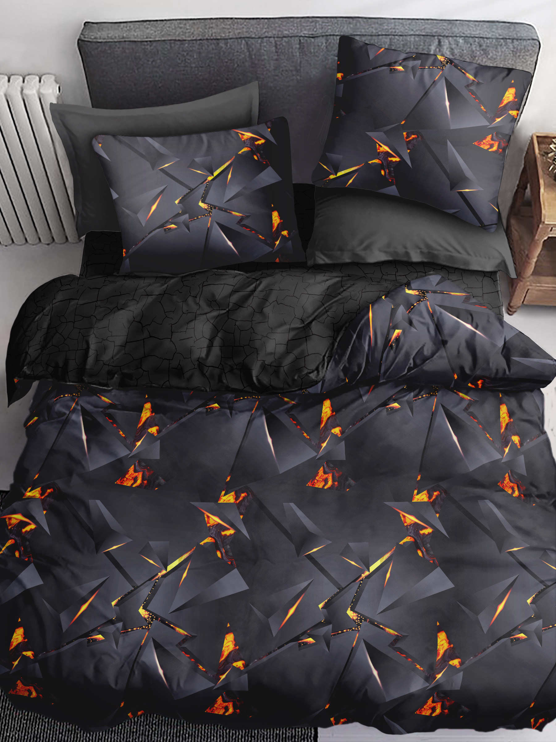 

Комплект постельного белья Разломы, бязь, евро, Разломы