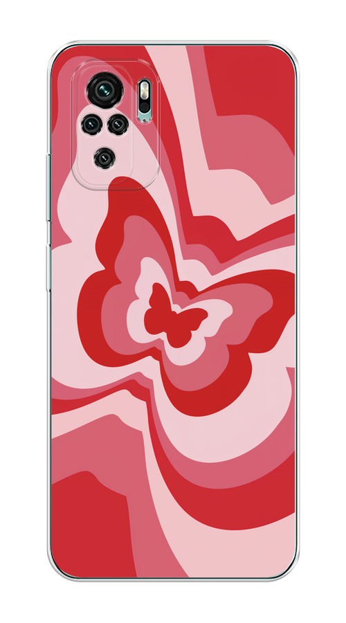 

Чехол на Xiaomi Redmi Note 10/Note 10S, Poco M5s "Бабочка в стиле хиппи", Красный;розовый, 316250-1