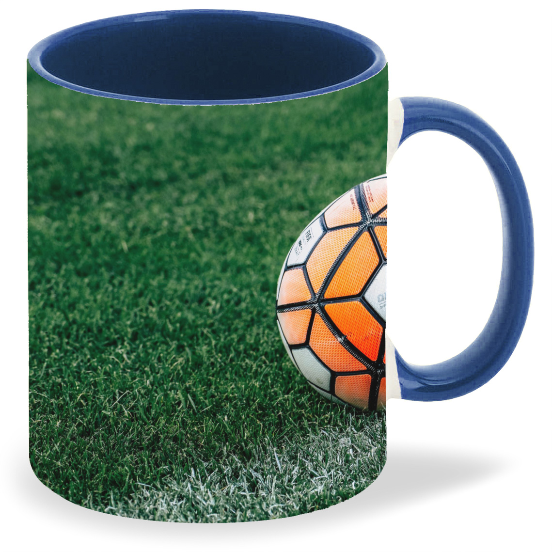 фото Кружка coolpodarok футбол футбольный мяч найк оранжевый трава