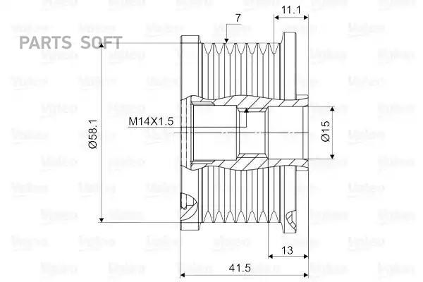 

VALEO 588082 Шкив генератора () 1шт, 588082