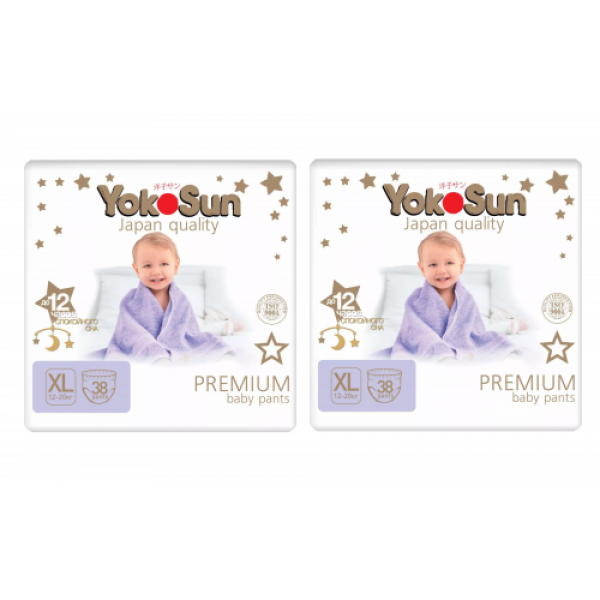 Набор 2 х Yokosun трусики Premium XL (12-20 кг) 38 шт.