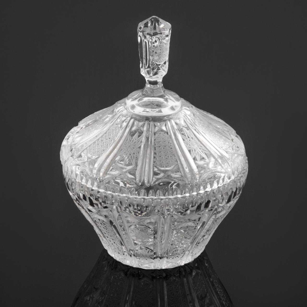 

Ваза-конфетница с крышкой бисквитница, хрусталь, алмазная грань, СССР, 1970-1990 гг., 410848