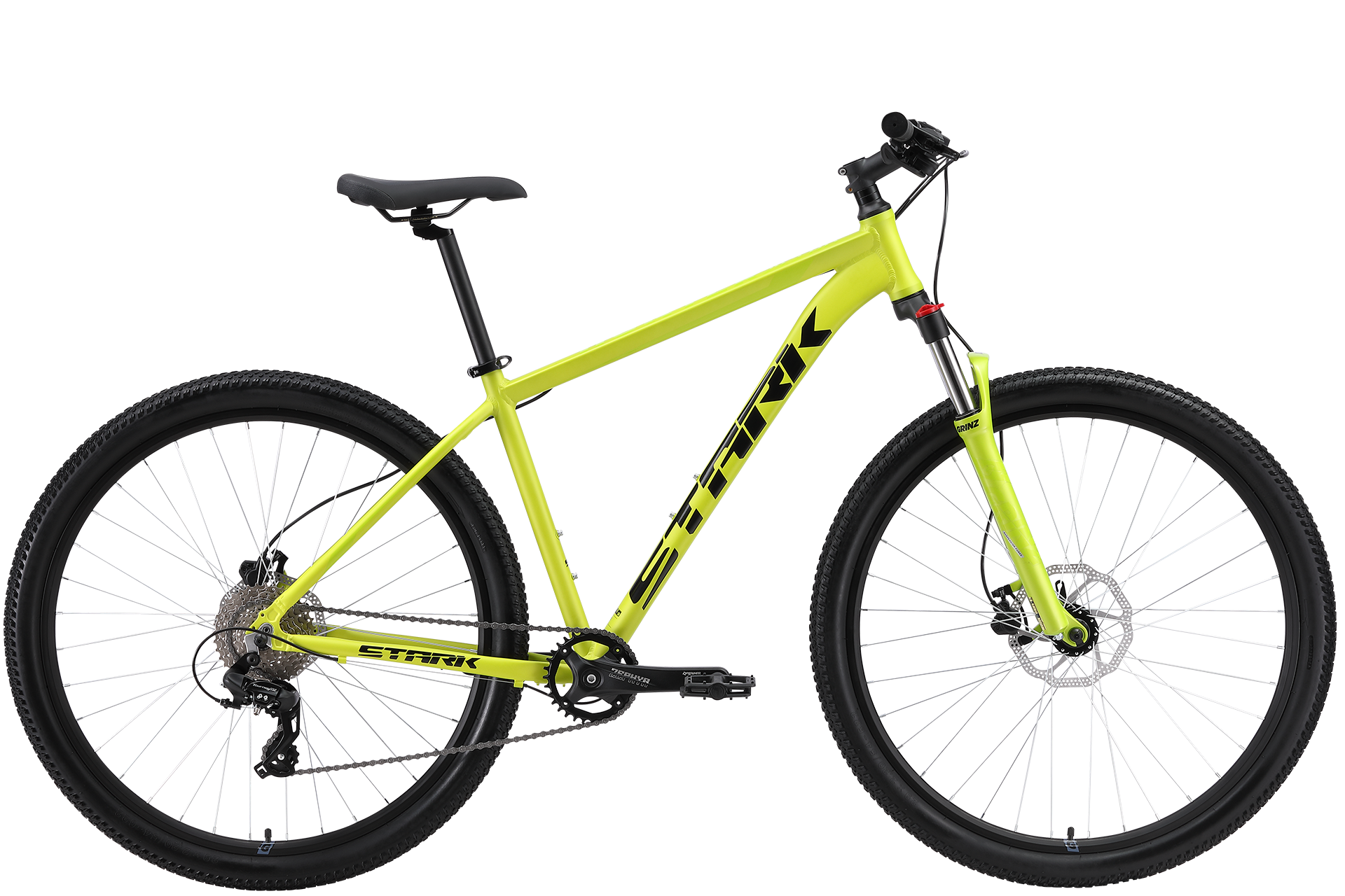 Велосипед STARK Hunter 292 HD 2024 22 зелено-желтый-черный 4934000₽
