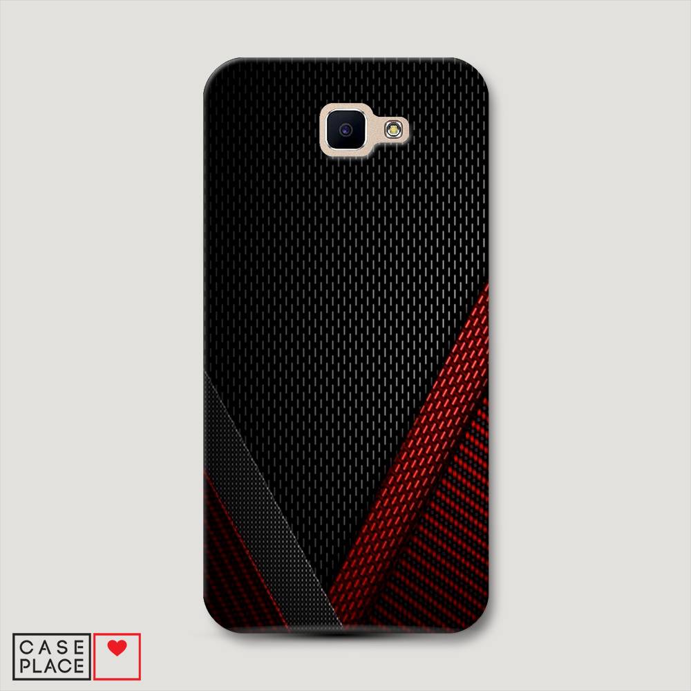 фото Чехол awog "красный карбон" для samsung galaxy j5 prime 2016