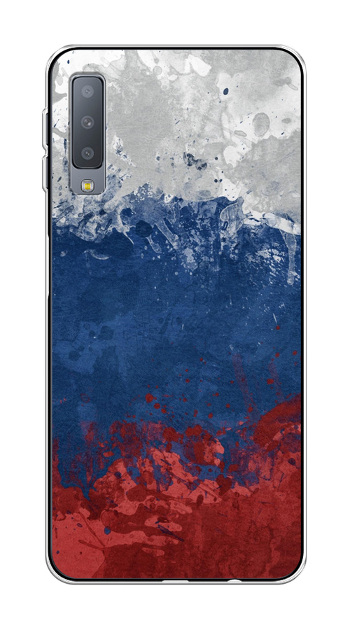 

Чехол Awog на Samsung Galaxy A7 2018 "Флаг России неровный", Белый;синий;красный, 26750-5