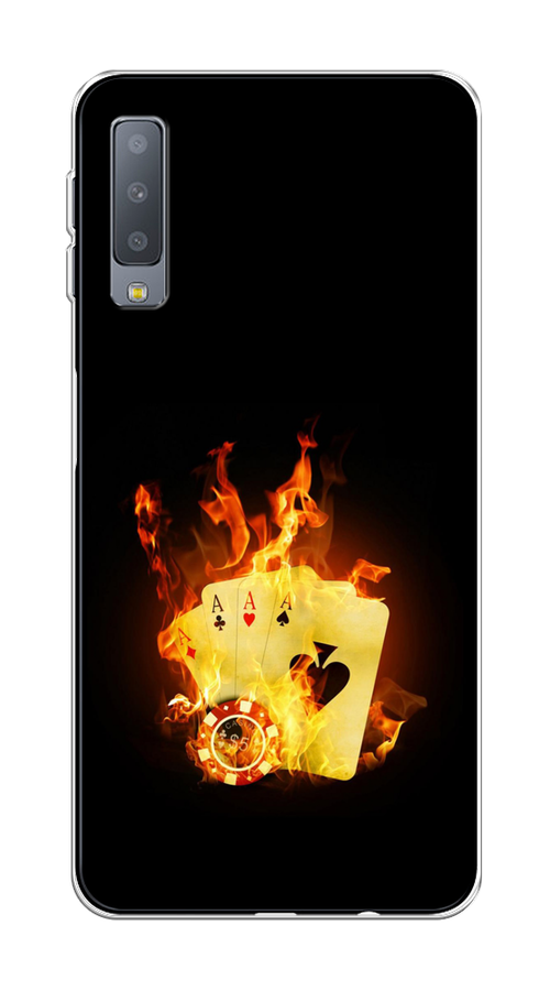 

Чехол Awog на Samsung Galaxy A7 2018 "Горящие карты", Черный;оранжевый, 26750-9