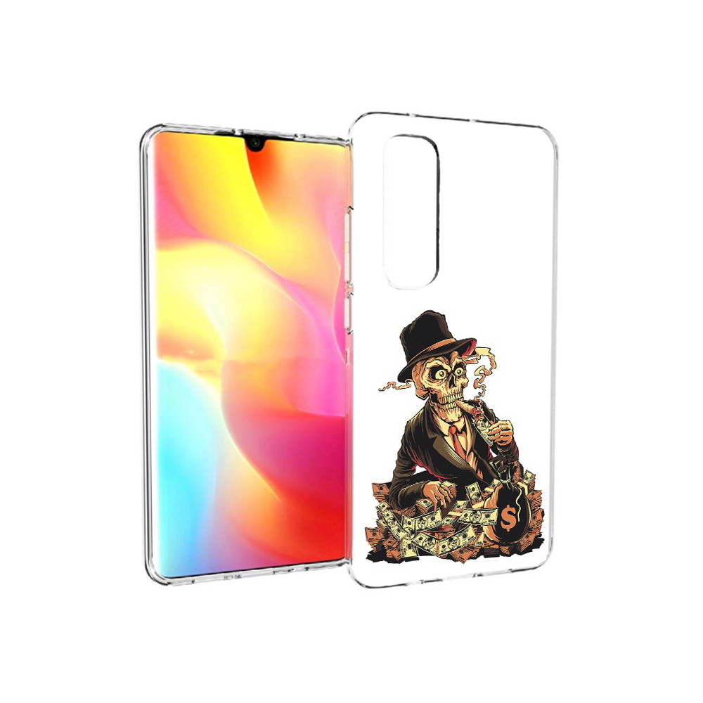 

Чехол MyPads Tocco для Xiaomi Mi Note 10 Lite нарисованный череп с сигаретой, Прозрачный, Tocco
