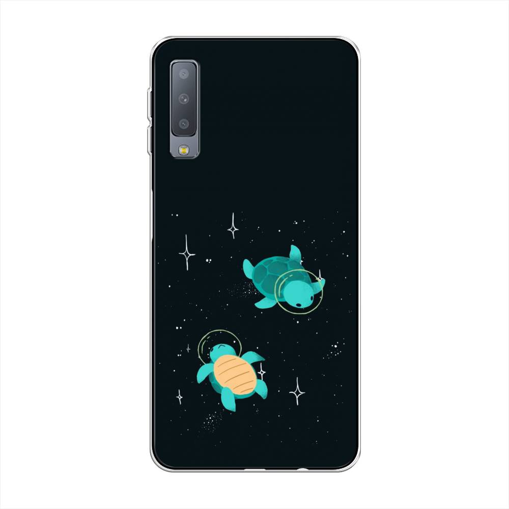 

Чехол Awog на Samsung Galaxy A7 2018 "Черепашки космонавты", Черный;синий, 26750-4