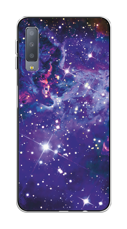 

Чехол Awog на Samsung Galaxy A7 2018 "Яркая галактика", Фиолетовый, 26750-4