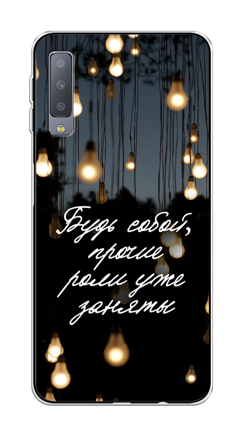 

Чехол Awog на Samsung Galaxy A7 2018 "Будь собой", Черный;серый;желтый, 26750-6